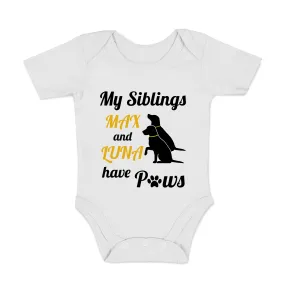 [Personalized] Endanzoo Organic Baby Bodysuit - Pair of DOGS I My Siblings have Paws