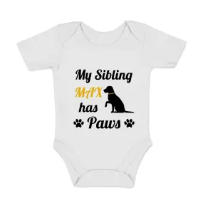 [Personalized] Endanzoo Organic Baby Bodysuit - Single DOG I My Sibling has Paws