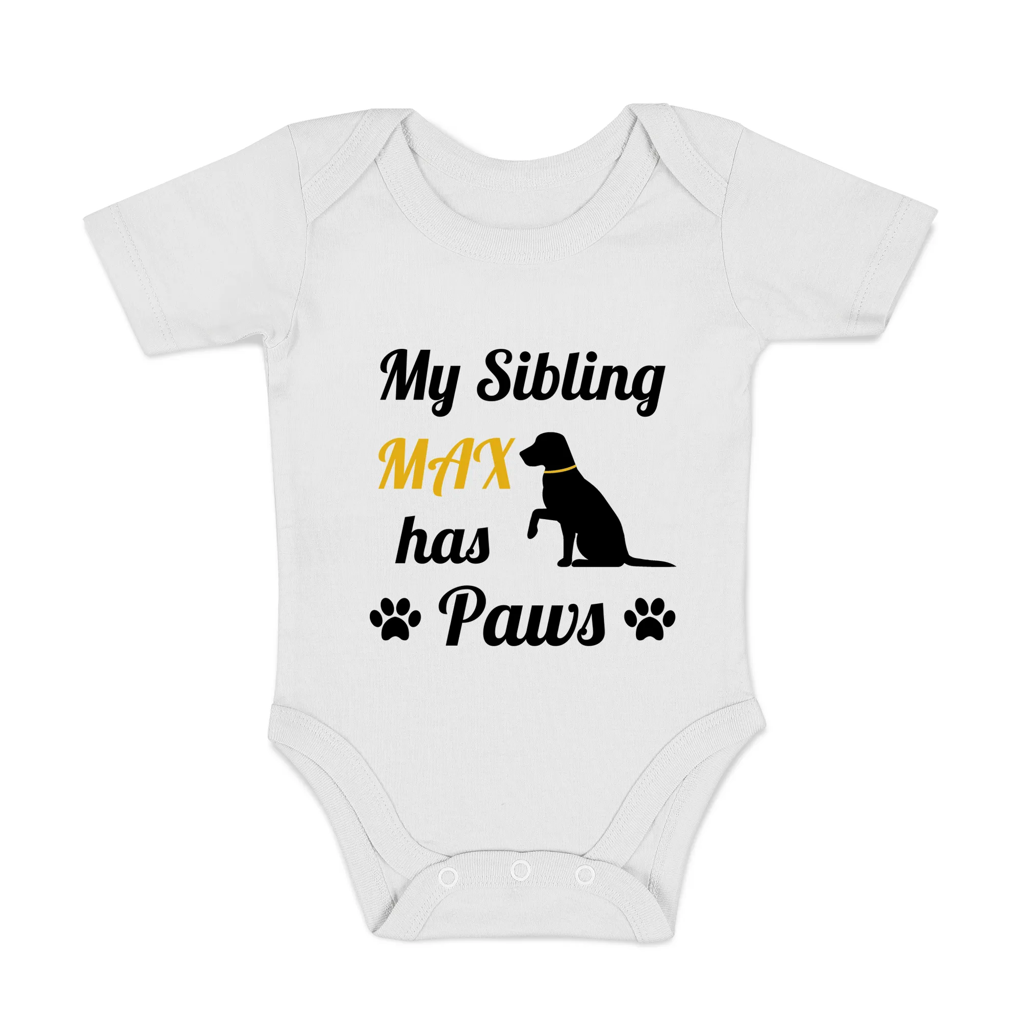 [Personalized] Endanzoo Organic Baby Bodysuit - Single DOG I My Sibling has Paws