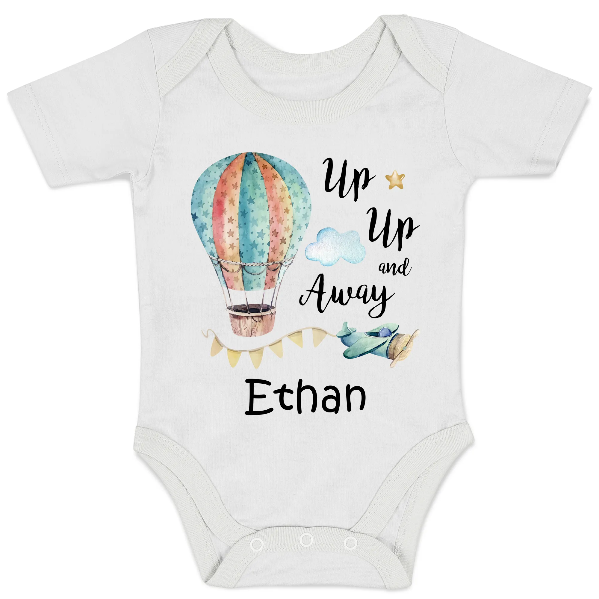 [Personalized] Endanzoo Organic Baby Bodysuit - Up, Up, and Away