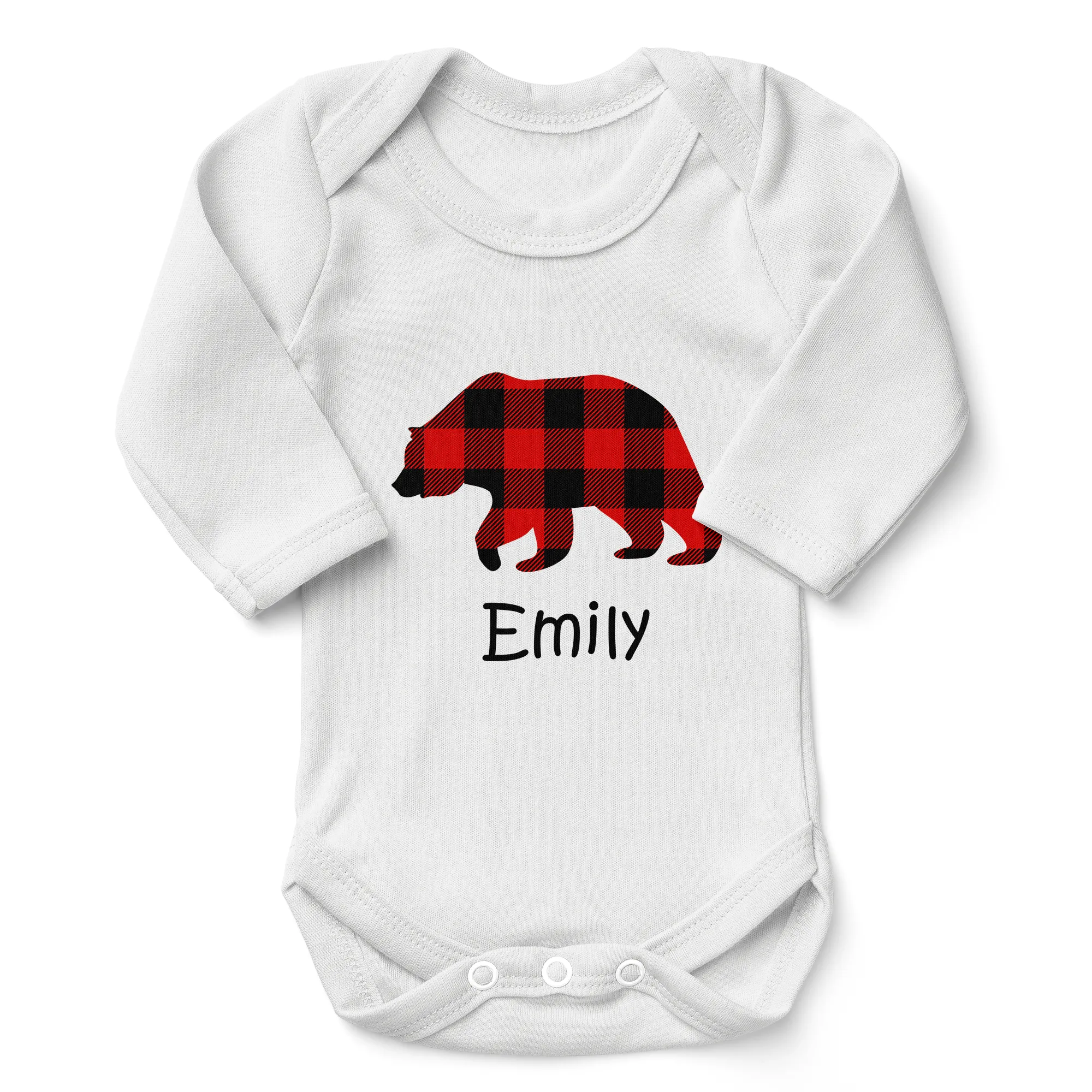 [Personalized] Endanzoo Organic Long Sleeve Baby Bodysuit - Baby Bear