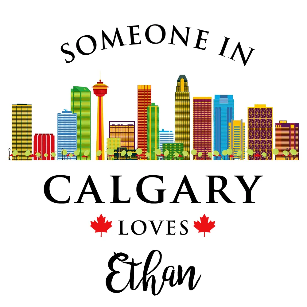[Personalized] Endanzoo Organic Long Sleeve Baby Bodysuit - Someone in Calgary Loves You