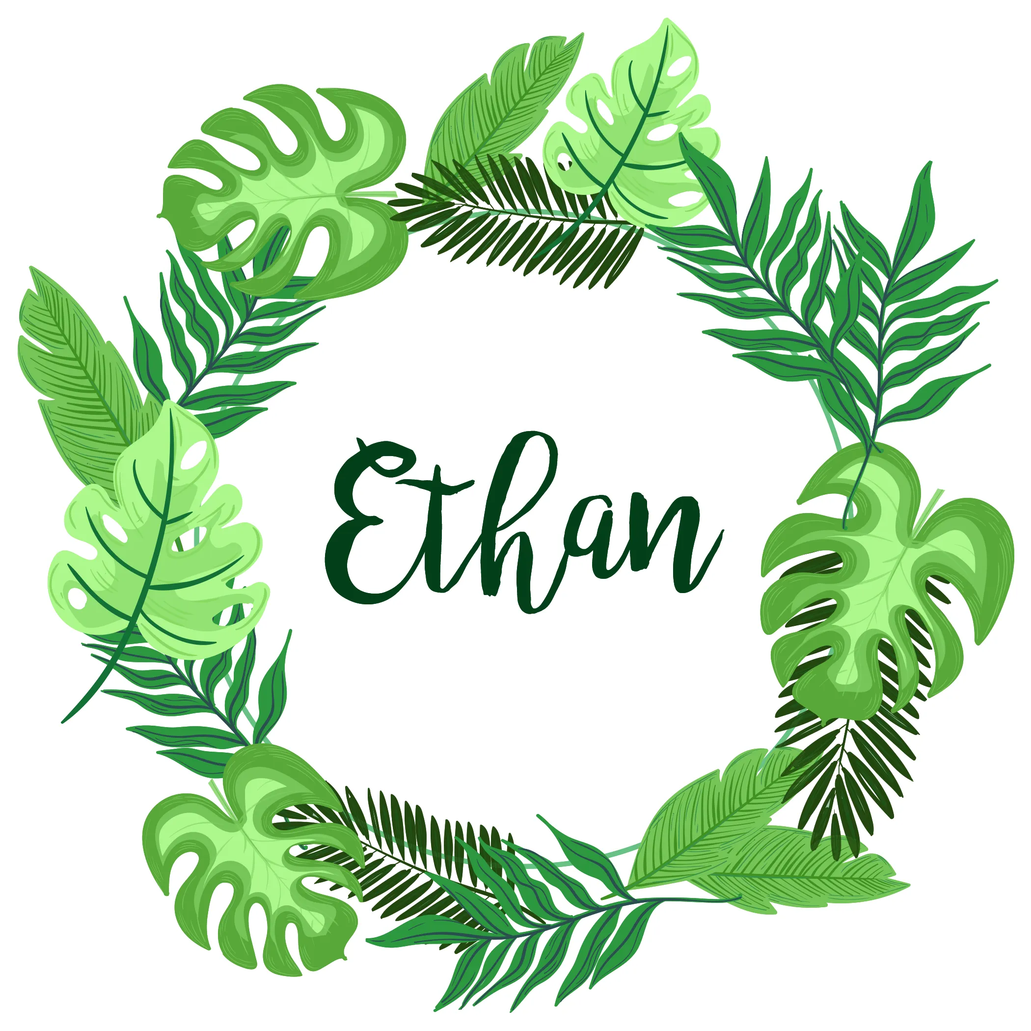 [Personalized] Endanzoo Organic Long Sleeves Baby Bodysuit - Tropical Leaves