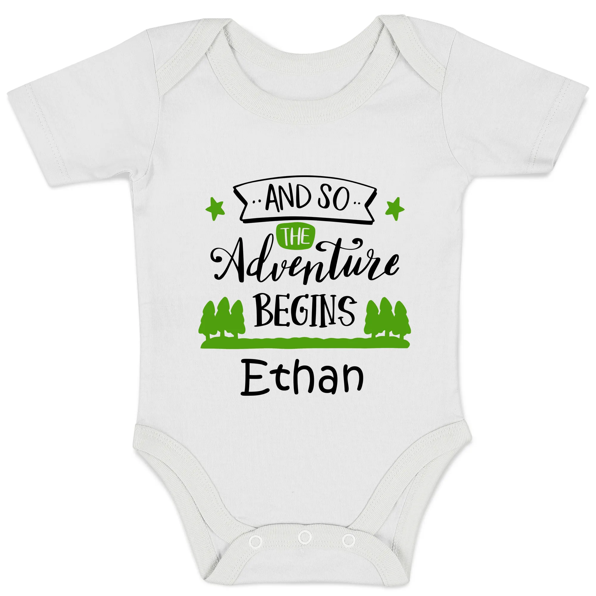 [Personalized] Endanzoo Organic Newborn Baby Bodysuit - Adventure Begins