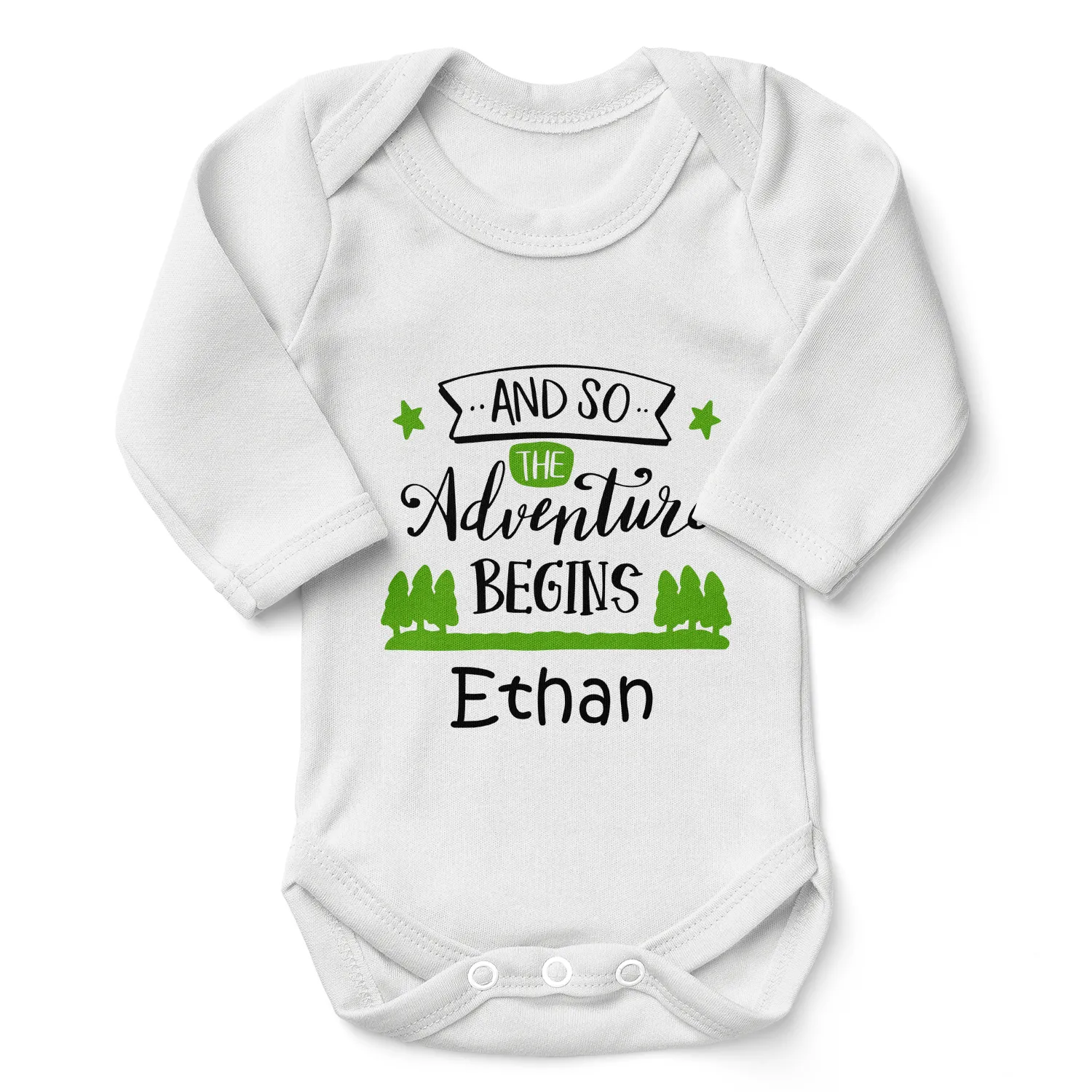 [Personalized] Endanzoo Organic Newborn Baby Bodysuit - Adventure Begins