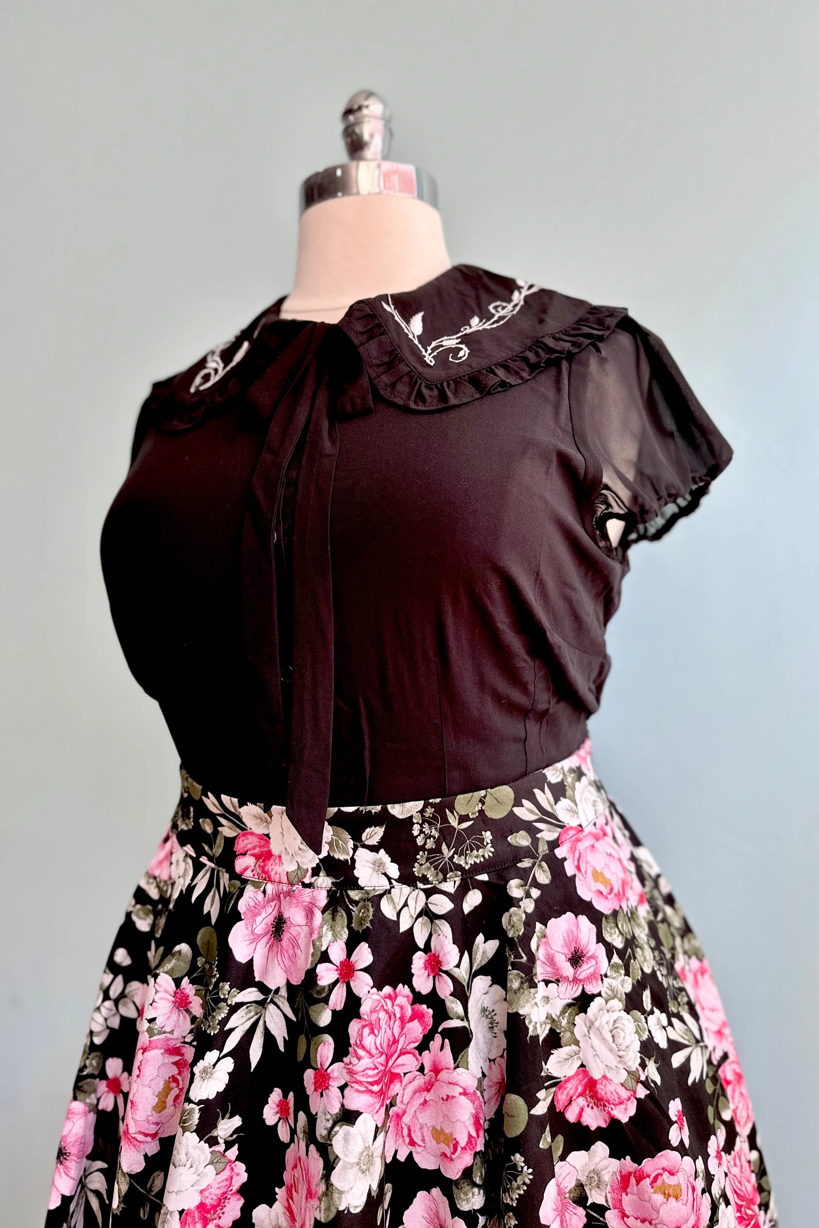 Pink Blooms Swing Skirt by Banned