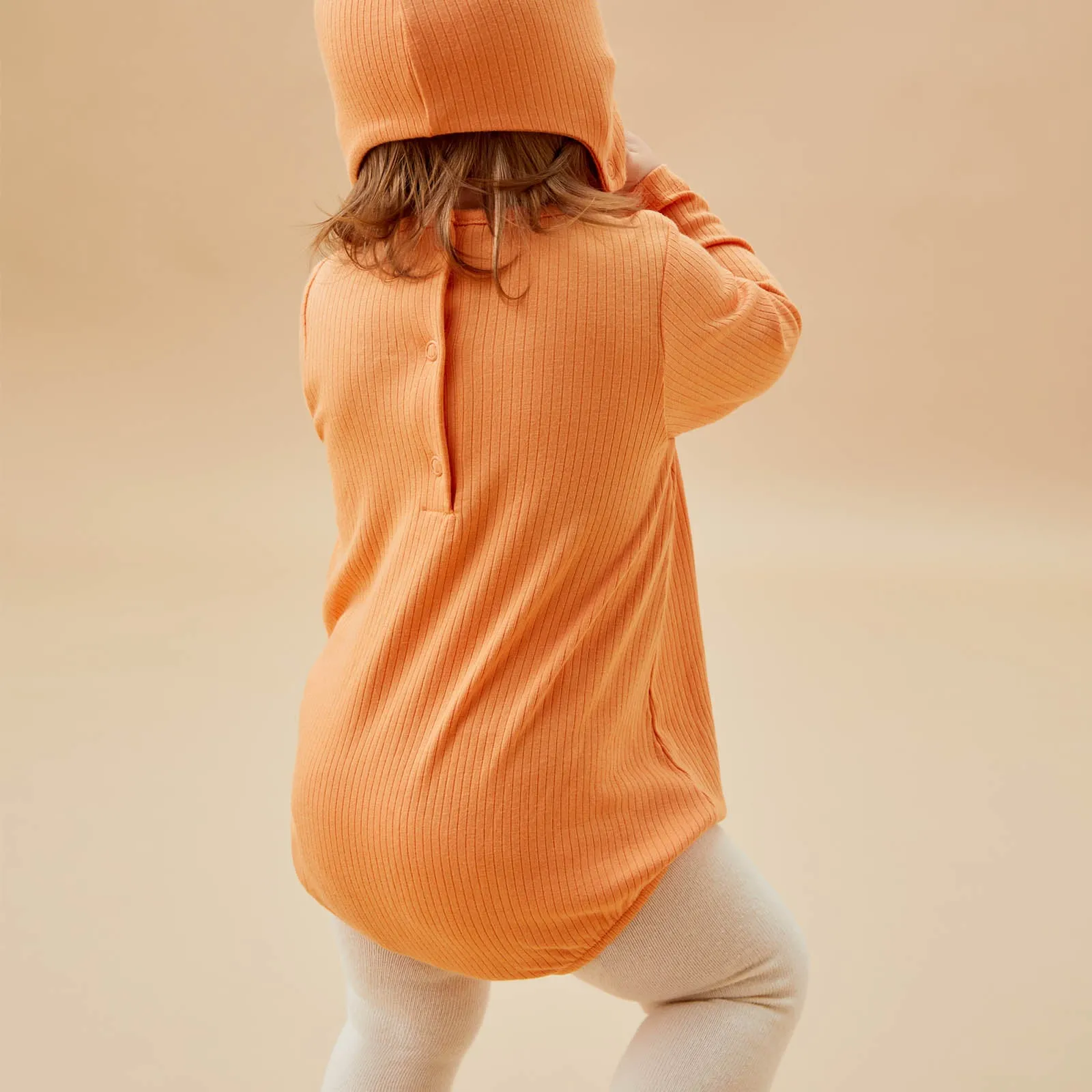 Pumpkin Ribbed Bloomer Bodysuit