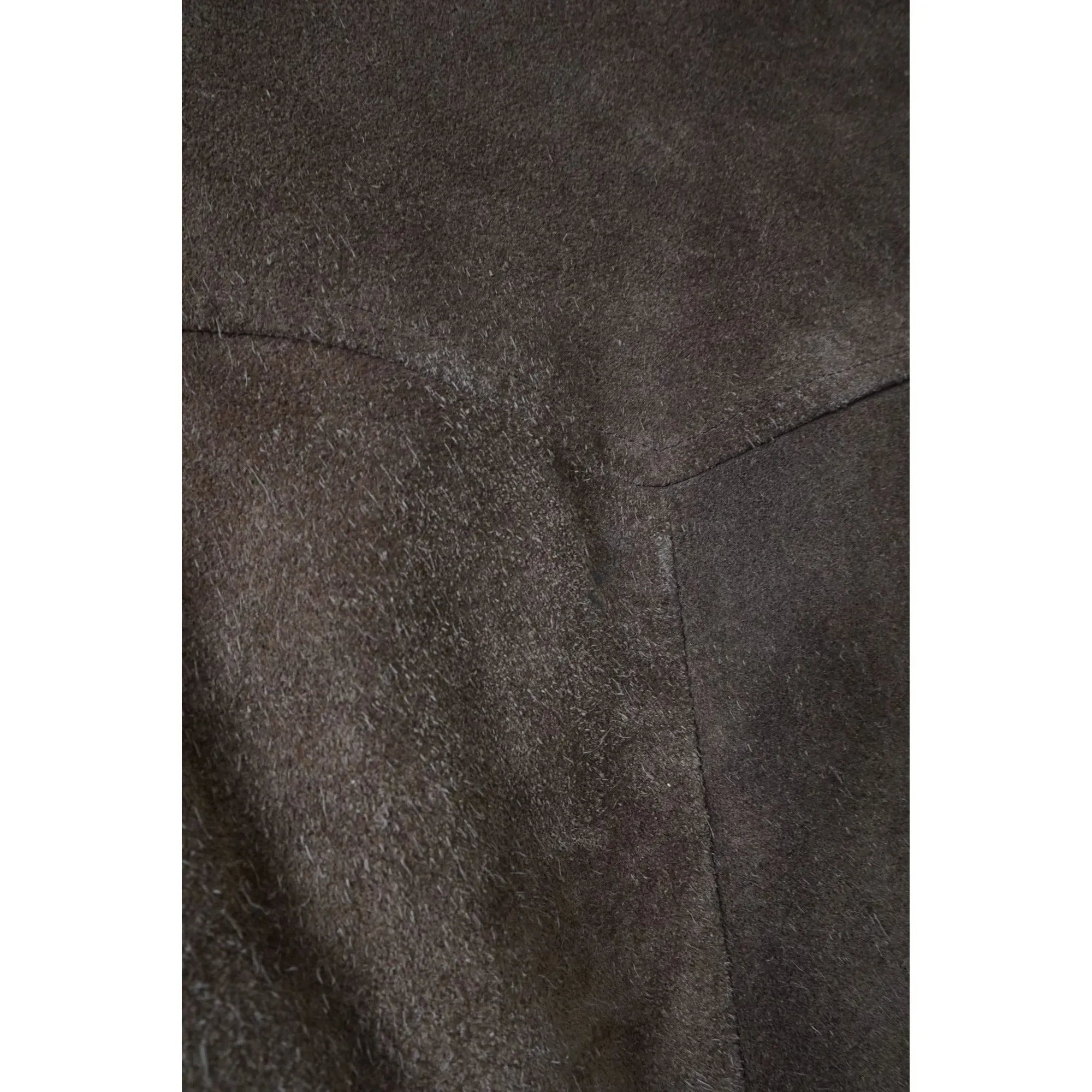 "Retail" Vintage Sherpa Lined Suede Leather Full Zip Bomber Flight Jacket Brown