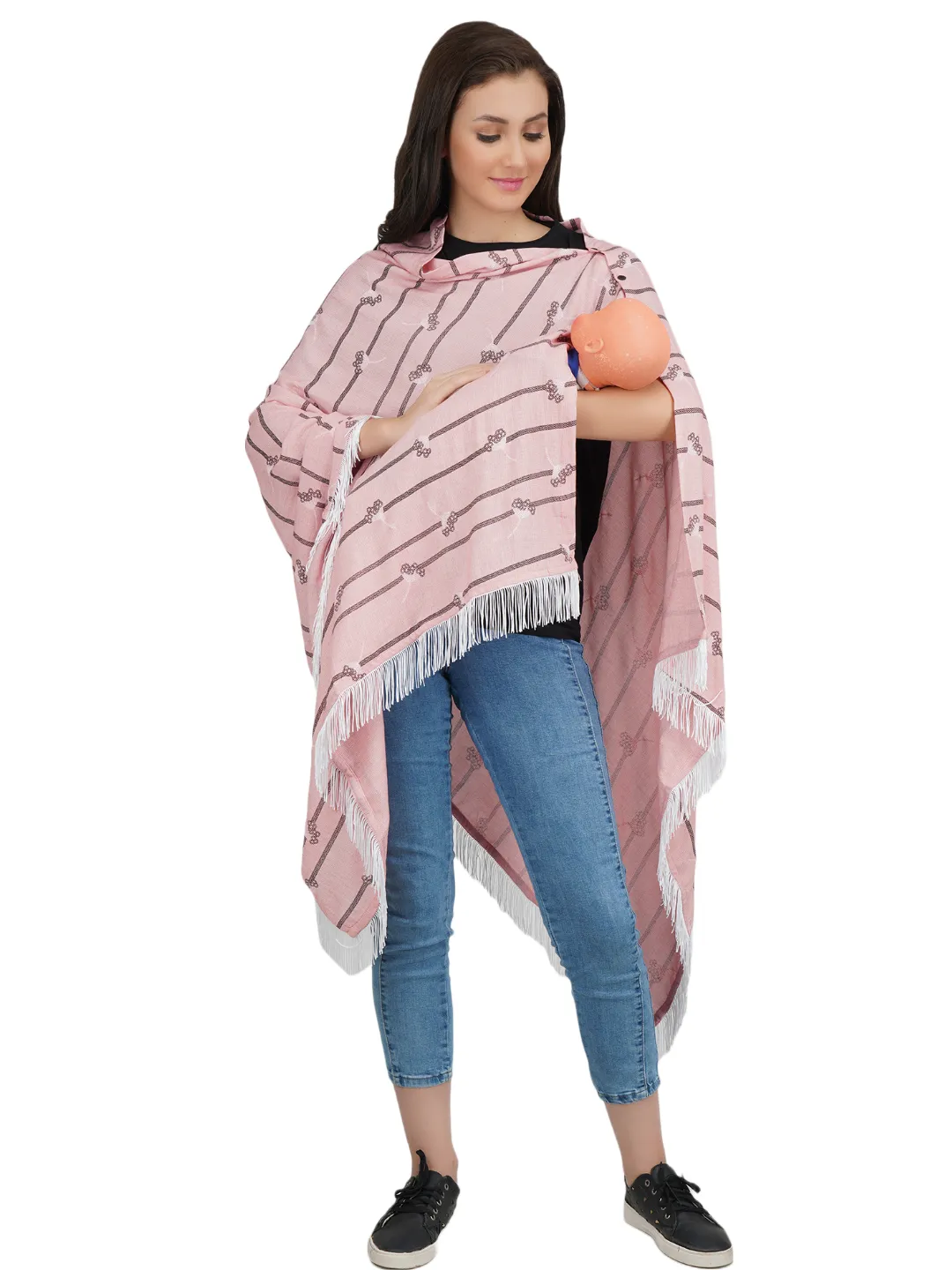 Rayon Stripped  Nursing Scarf