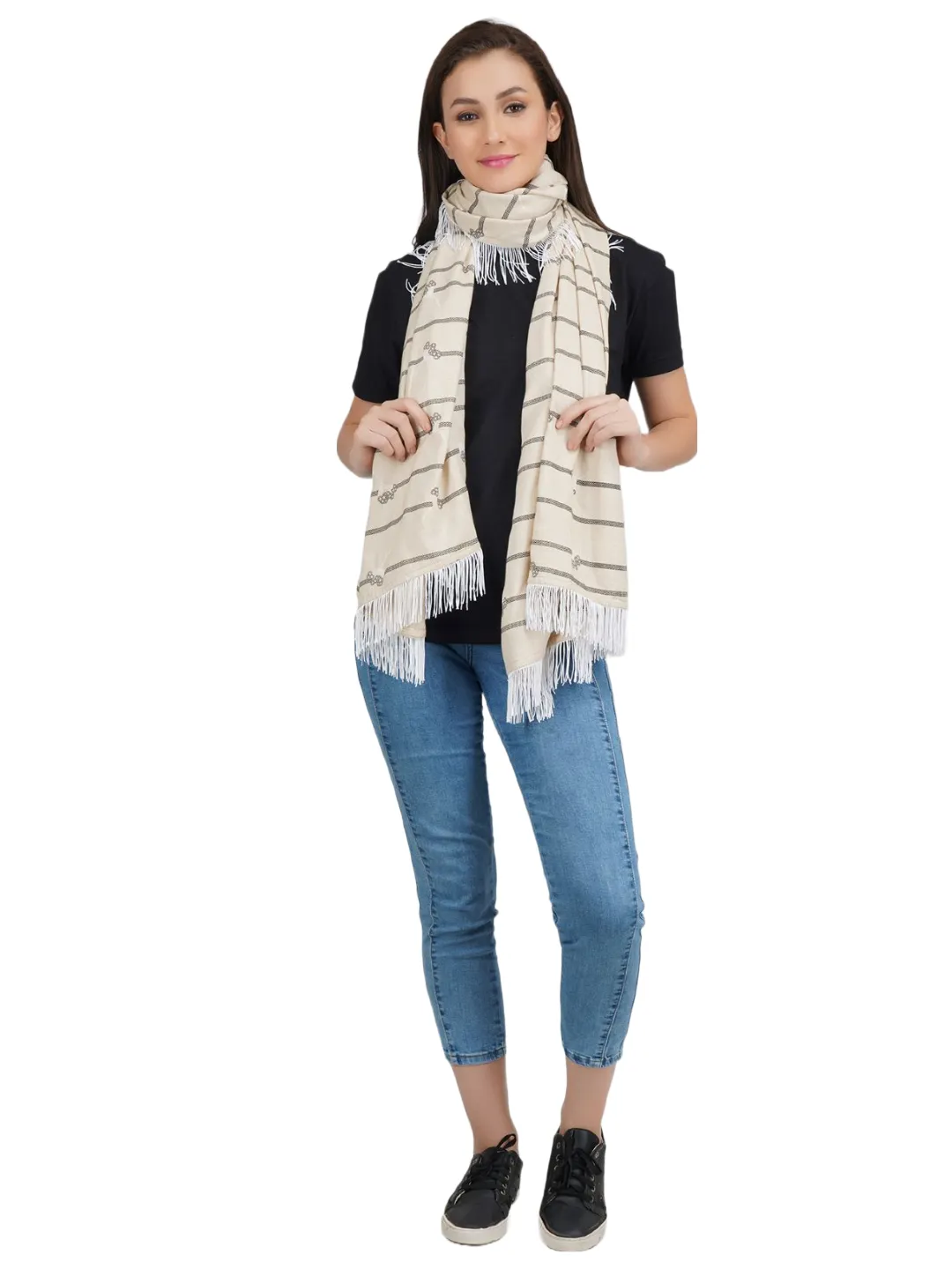 Rayon Stripped  Nursing Scarf
