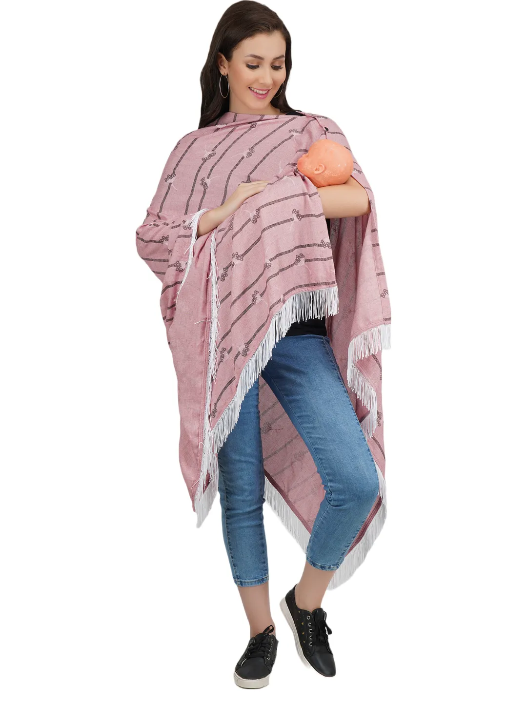 Rayon Stripped  Nursing Scarf