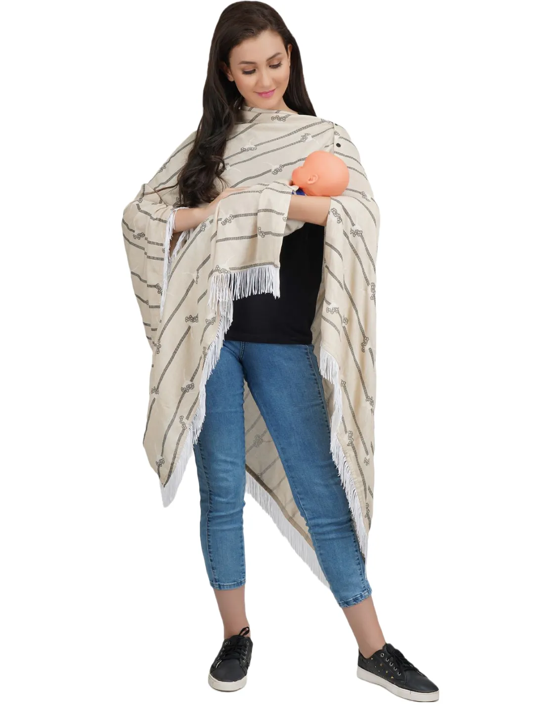 Rayon Stripped  Nursing Scarf