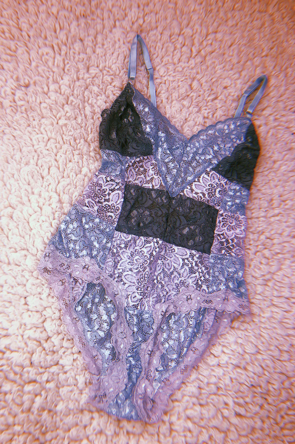 READY TO SHIP Entwine Patchwork Bodysuit in Teal (1 size S)