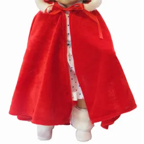 Red Winter Cape with Fur Trim for 18-inch dolls