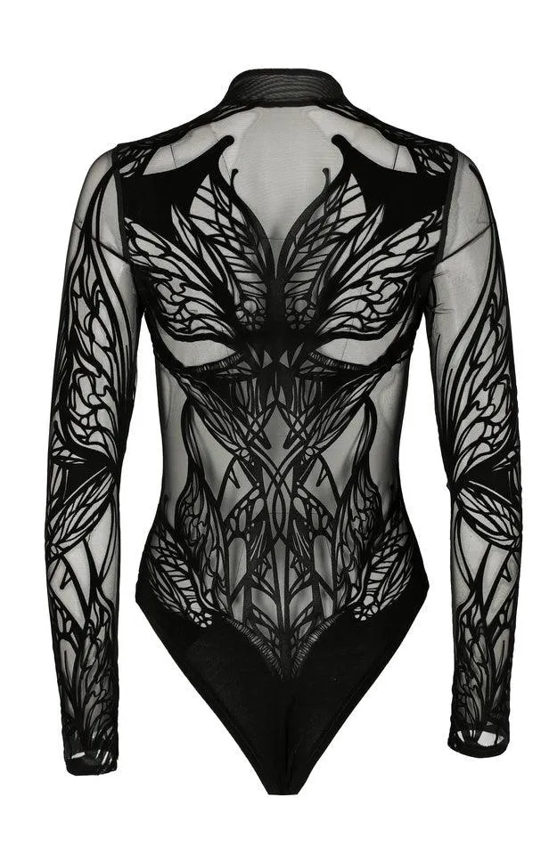 Restyle - Elven Whispers - Ethereal Velvet and Mesh Bodysuit