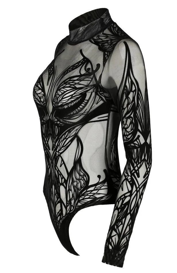 Restyle - Elven Whispers - Ethereal Velvet and Mesh Bodysuit