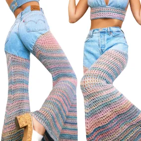 Reworked Cotton Candy Crochet Levi’s