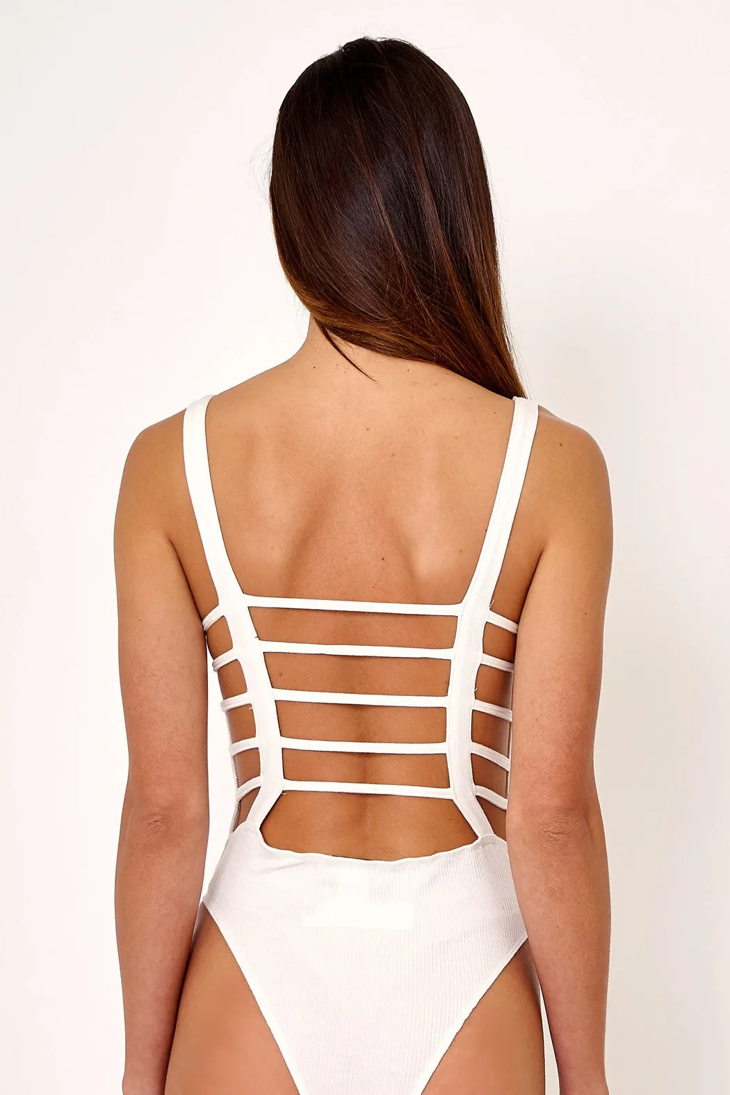 RIBBED CUTOUT BODYSUIT