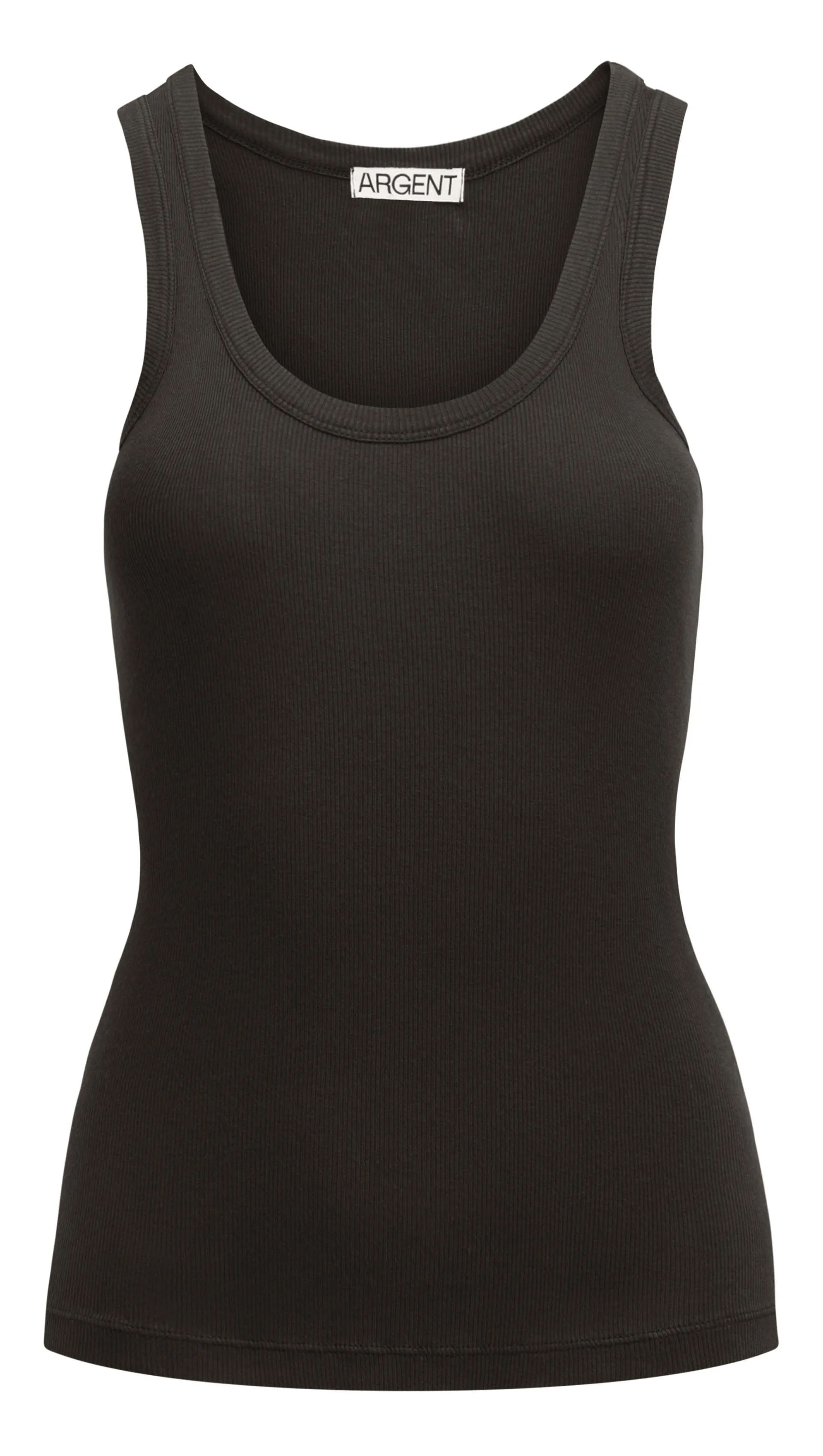 Ribbed Tank in Cotton Elastane | Smoke