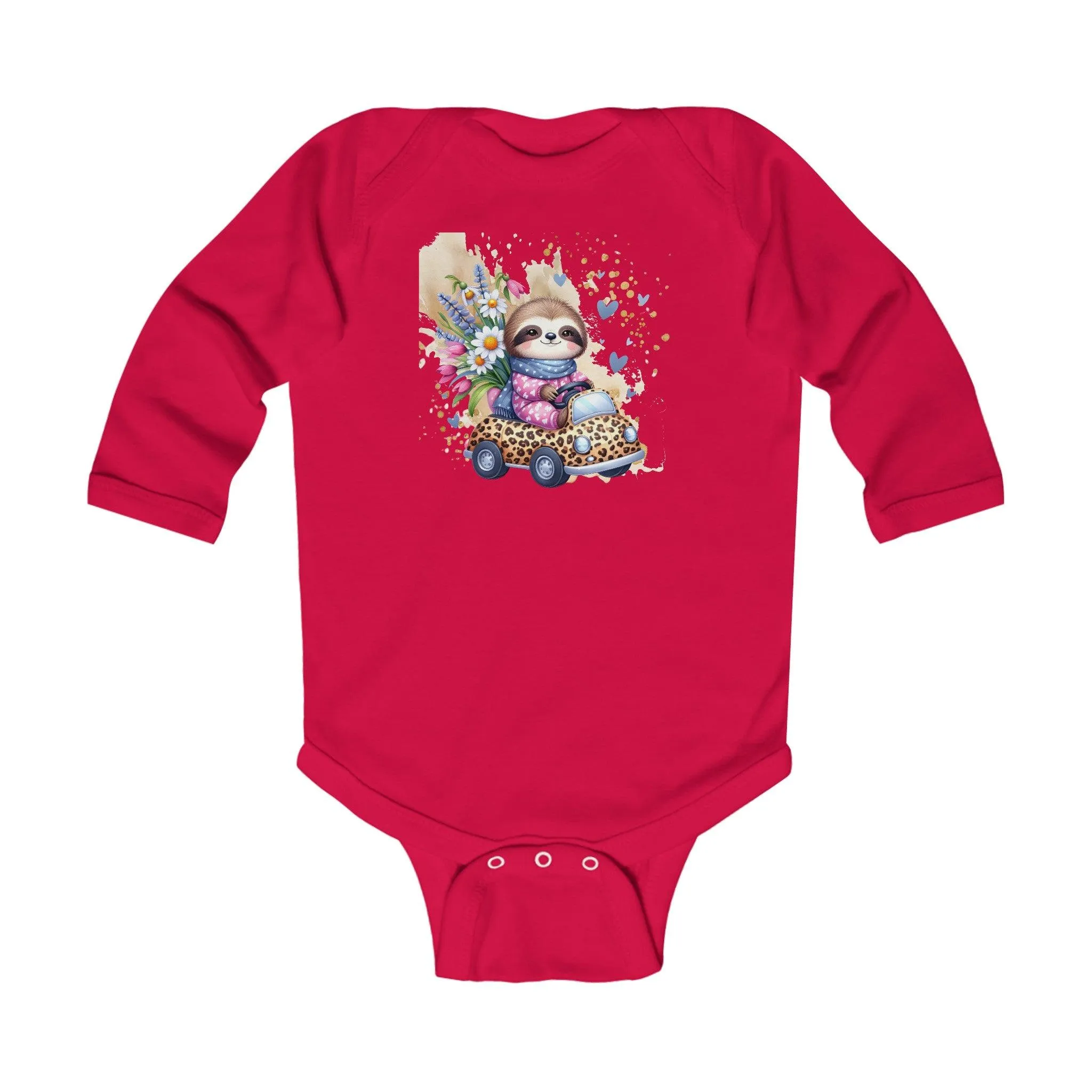 Ropa Bebé Perezoso Viajando en Carro Florido/Ropa Bebé con Diseño Perezoso/Ropa Bebé para Baby Showers