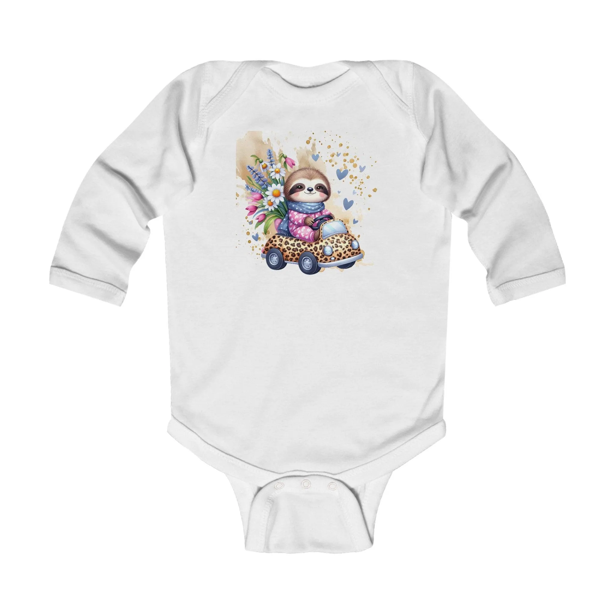 Ropa Bebé Perezoso Viajando en Carro Florido/Ropa Bebé con Diseño Perezoso/Ropa Bebé para Baby Showers