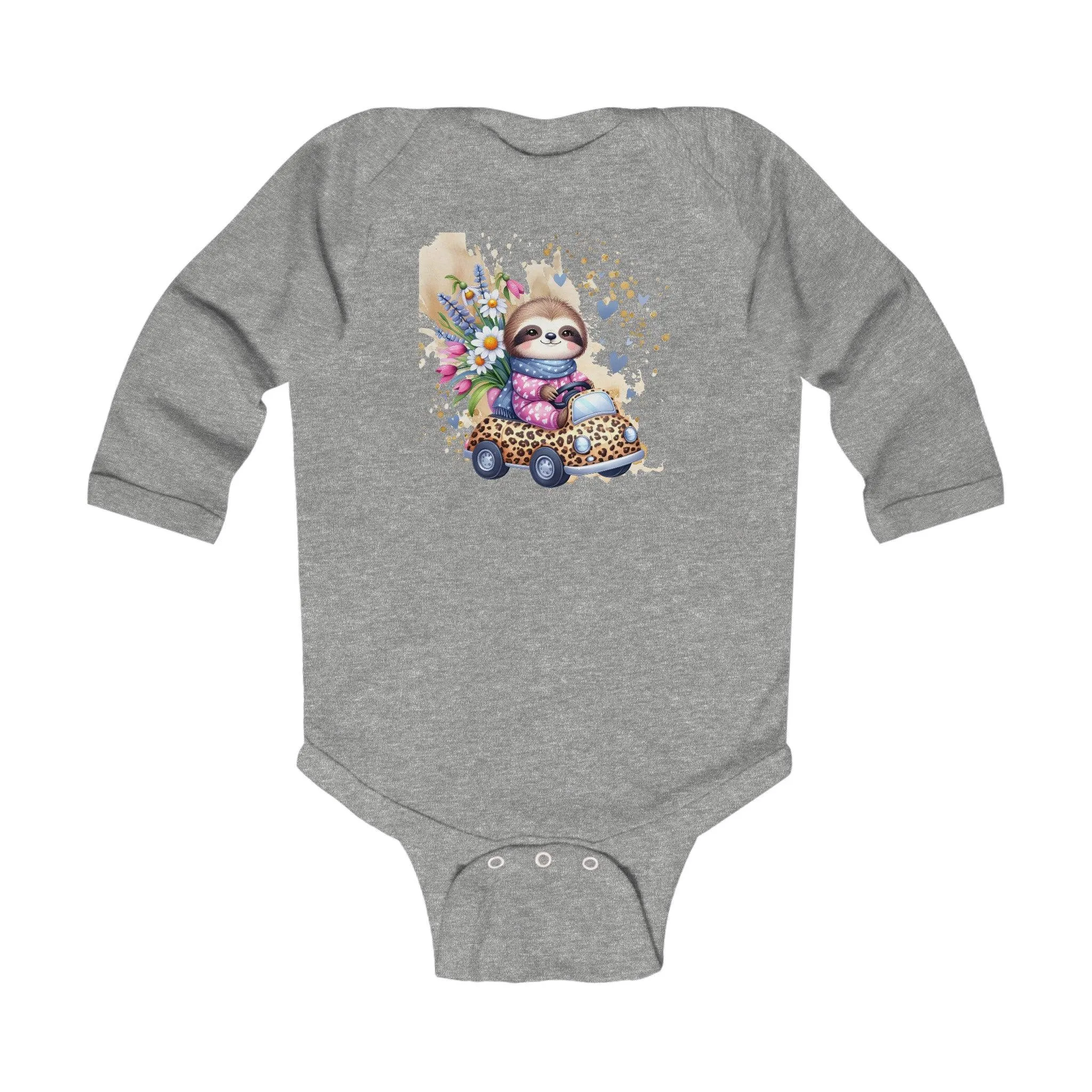 Ropa Bebé Perezoso Viajando en Carro Florido/Ropa Bebé con Diseño Perezoso/Ropa Bebé para Baby Showers
