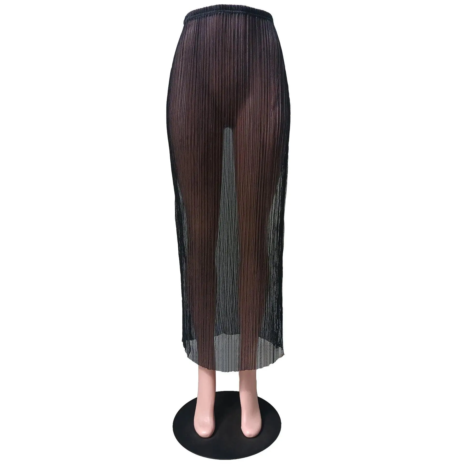 See through Pleated Fashion Skirt