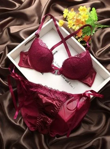 Sexy Lingerie for Women Lace Bra Set and Underwear Intimates Push Up Bra Panties Set Underwear Set For Female Front Closure
