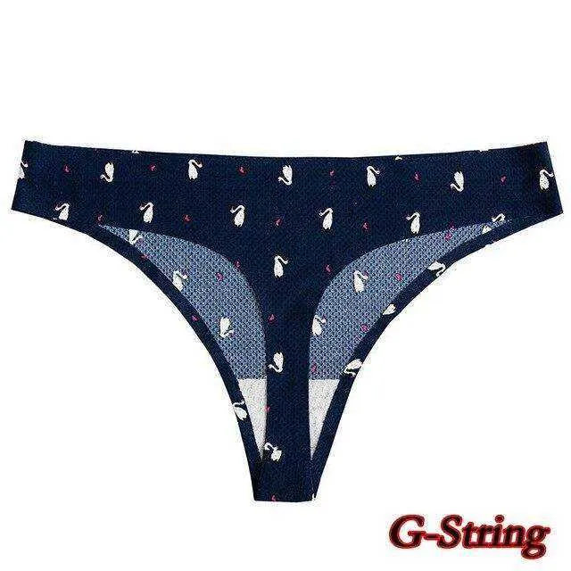 Sexy Seamless Flowers Print  Slip Breathable Underwear For Women