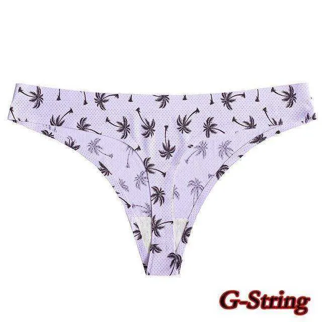 Sexy Seamless Flowers Print  Slip Breathable Underwear For Women
