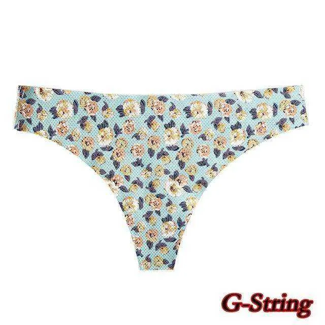 Sexy Seamless Flowers Print  Slip Breathable Underwear For Women
