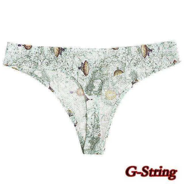 Sexy Seamless Flowers Print  Slip Breathable Underwear For Women