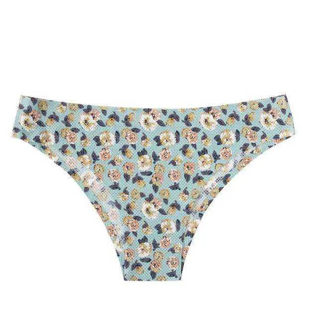 Sexy Seamless Flowers Print  Slip Breathable Underwear For Women