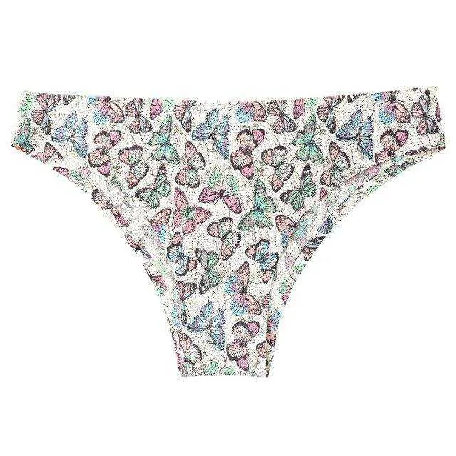 Sexy Seamless Flowers Print  Slip Breathable Underwear For Women