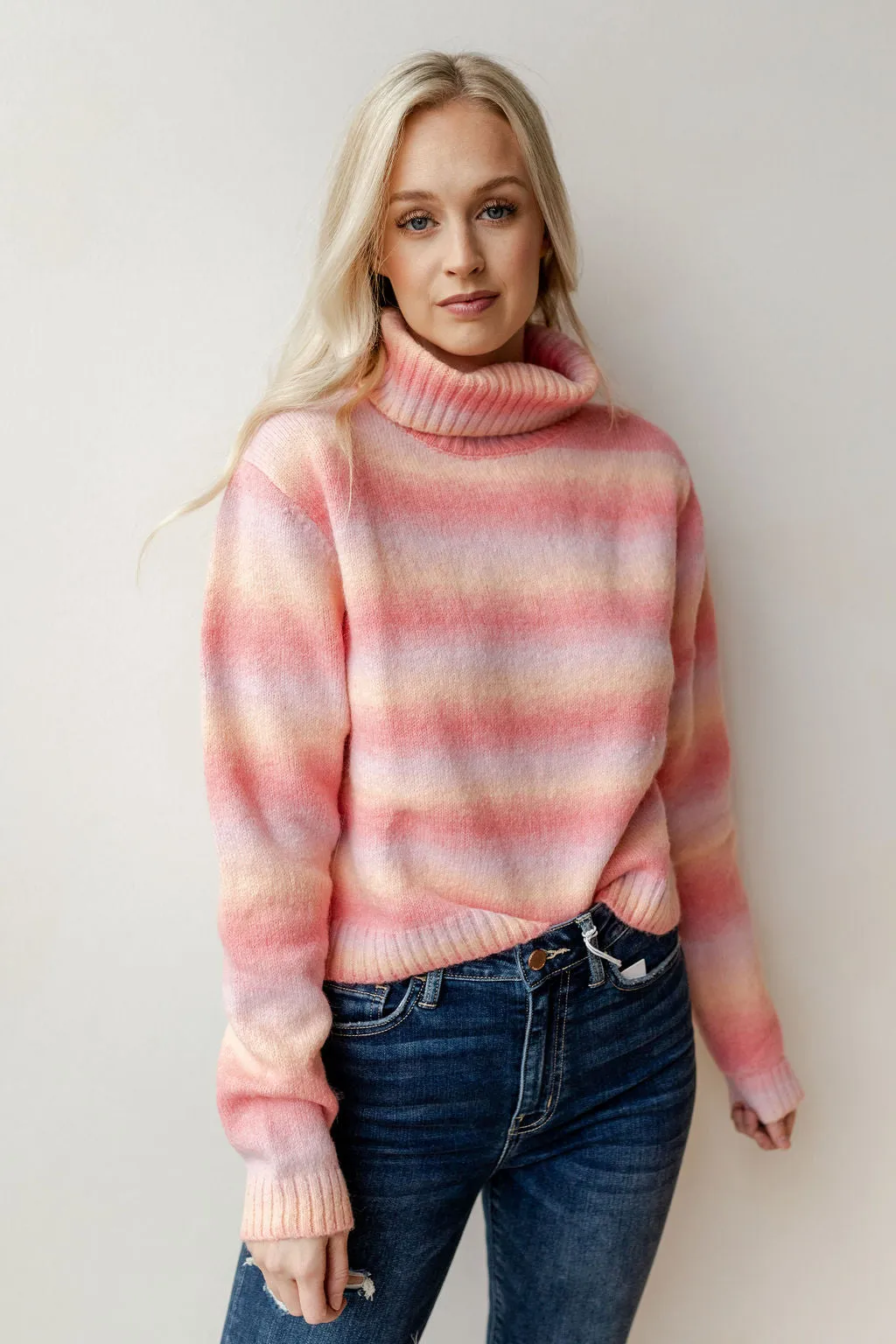 shades of pink crop sweater