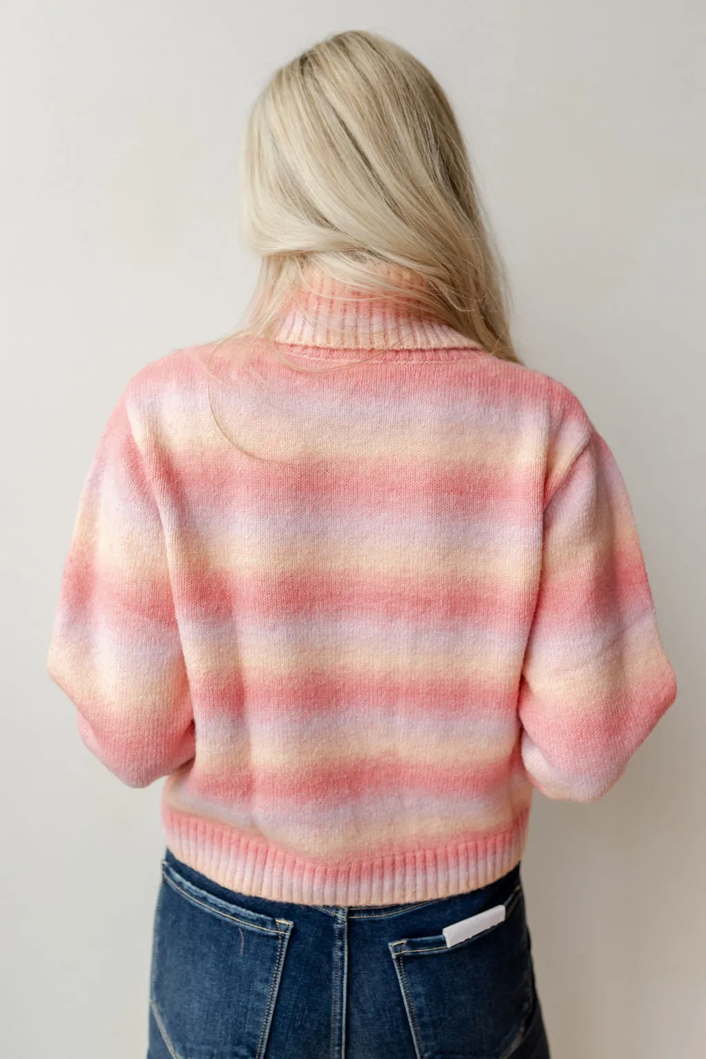 shades of pink crop sweater