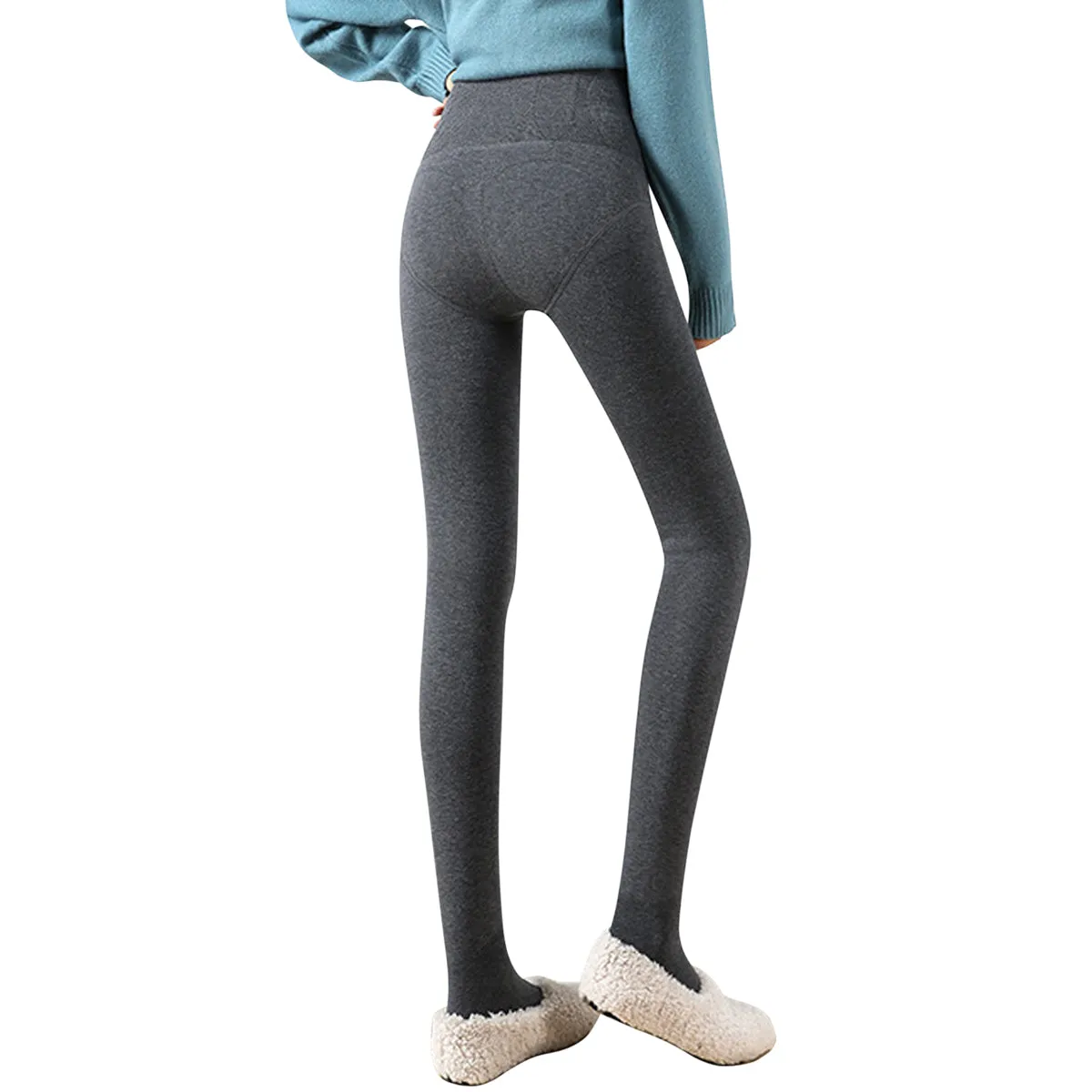Sidiou Group Winter Warm Pants For Women High Waist Tummy Control Hip Lift Casual Pantyhose Fleece Lined Thickened Slim Leggings Thermal Tights