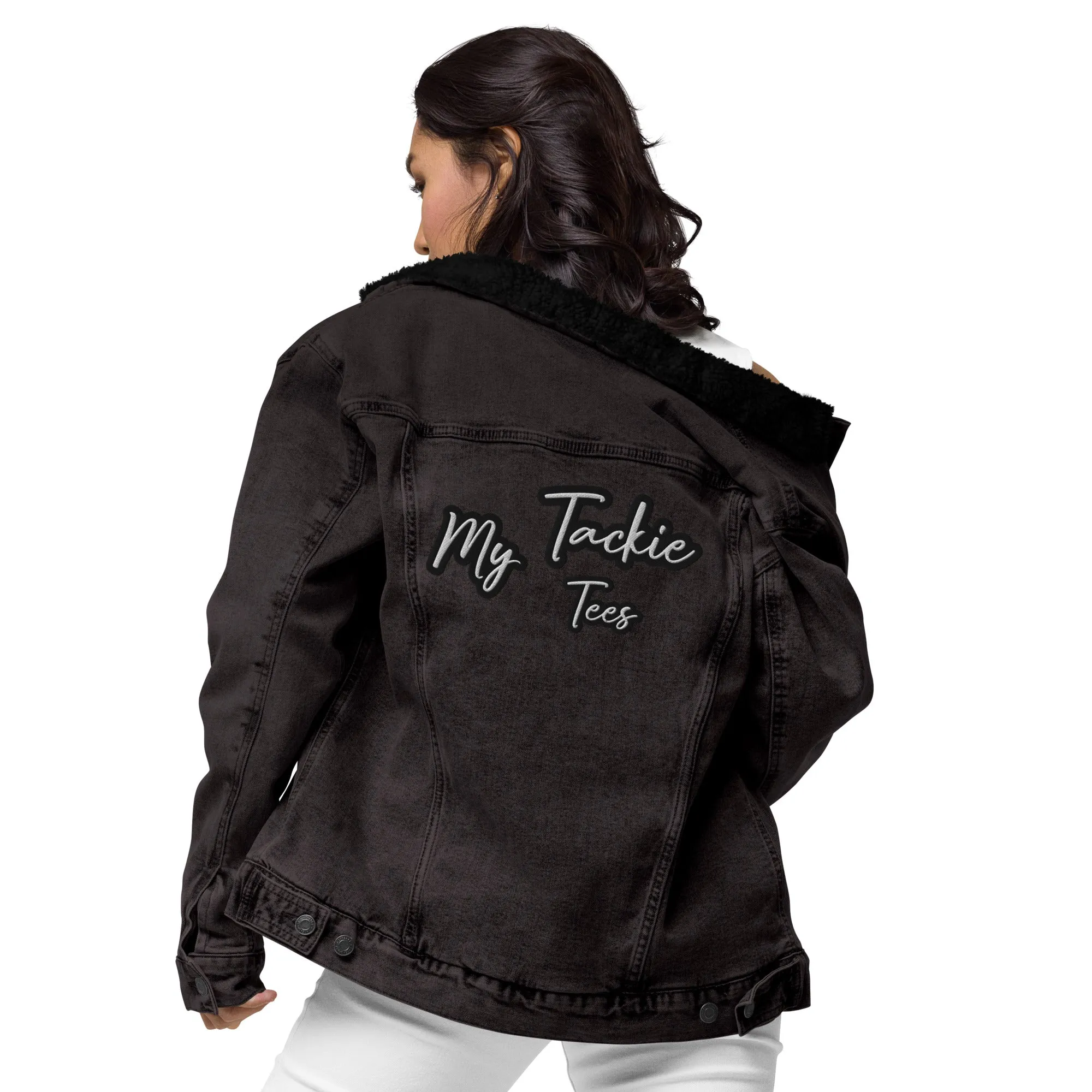 Signature denim sherpa jacket | embroidered