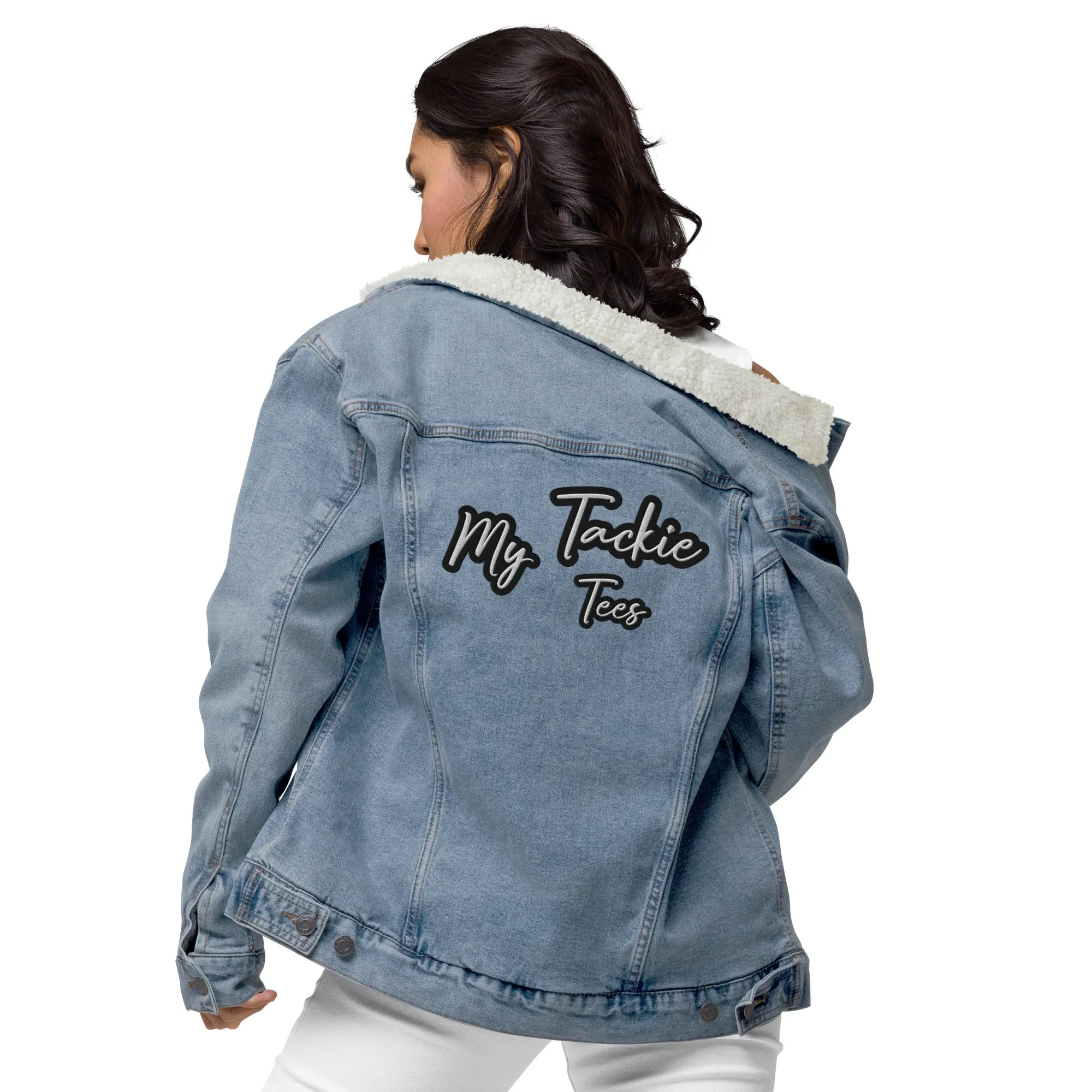 Signature denim sherpa jacket | embroidered
