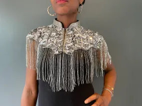 Silver Cleo Sequin Cape