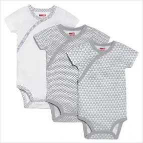 Skip Hop Layette Triangles Side Snap Short Sleeve Neutral Bodysuit (Set of 3)