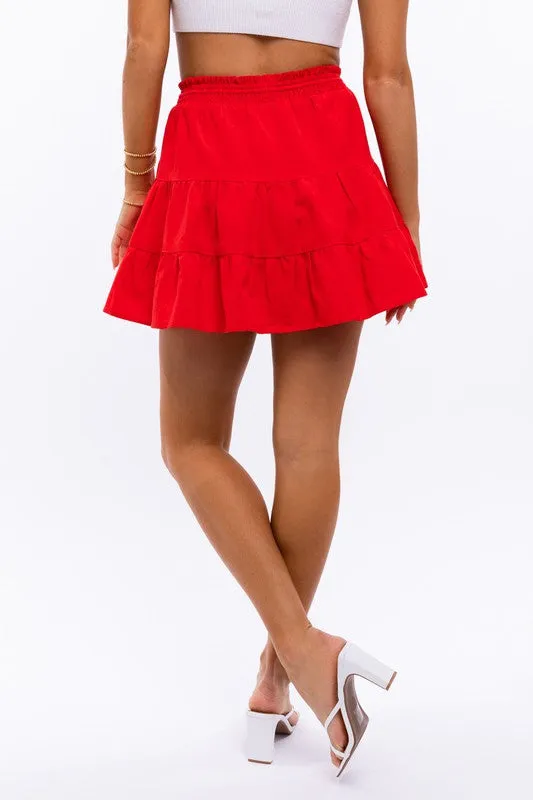 Smocked Waist Flare Skirt