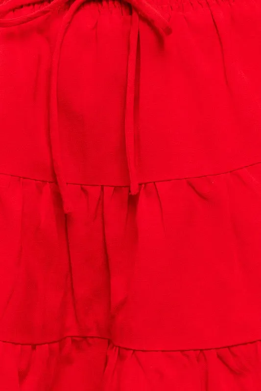 Smocked Waist Flare Skirt
