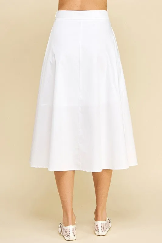 SOLID A-LINE MIDI SKIRT
