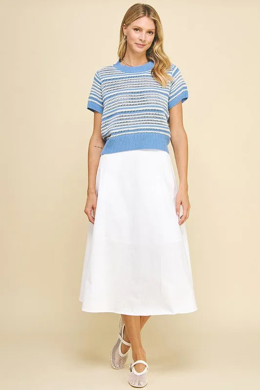 SOLID A-LINE MIDI SKIRT