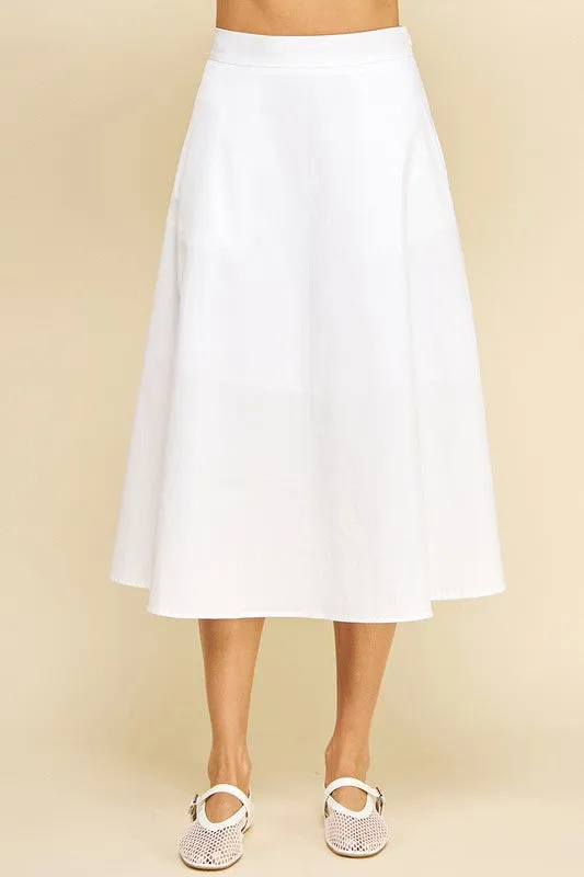SOLID A-LINE MIDI SKIRT