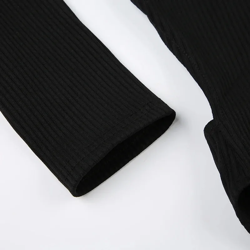 Solid Backless Sexy Skinny Knit Bodysuit
