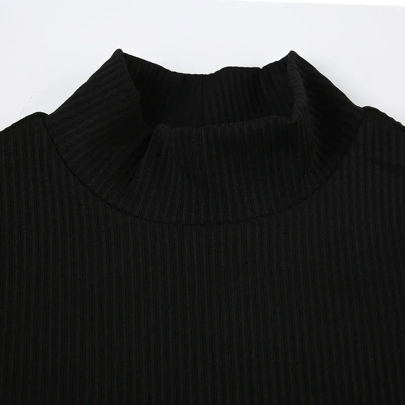 Solid Backless Sexy Skinny Knit Bodysuit