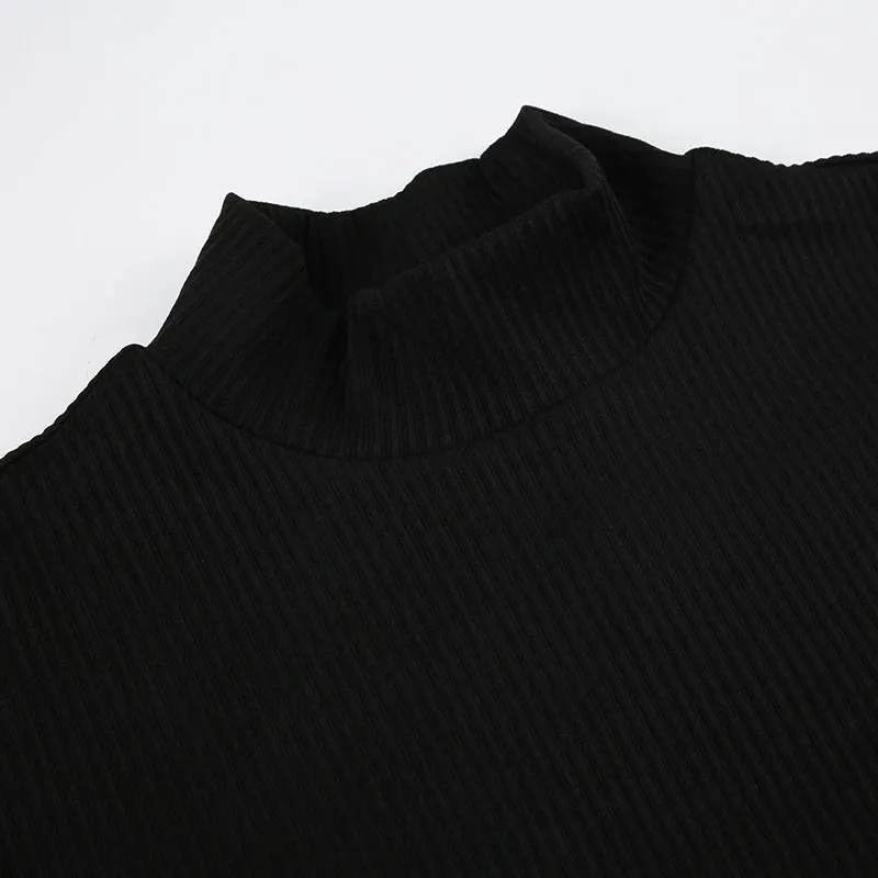 Solid Backless Sexy Skinny Knit Bodysuit