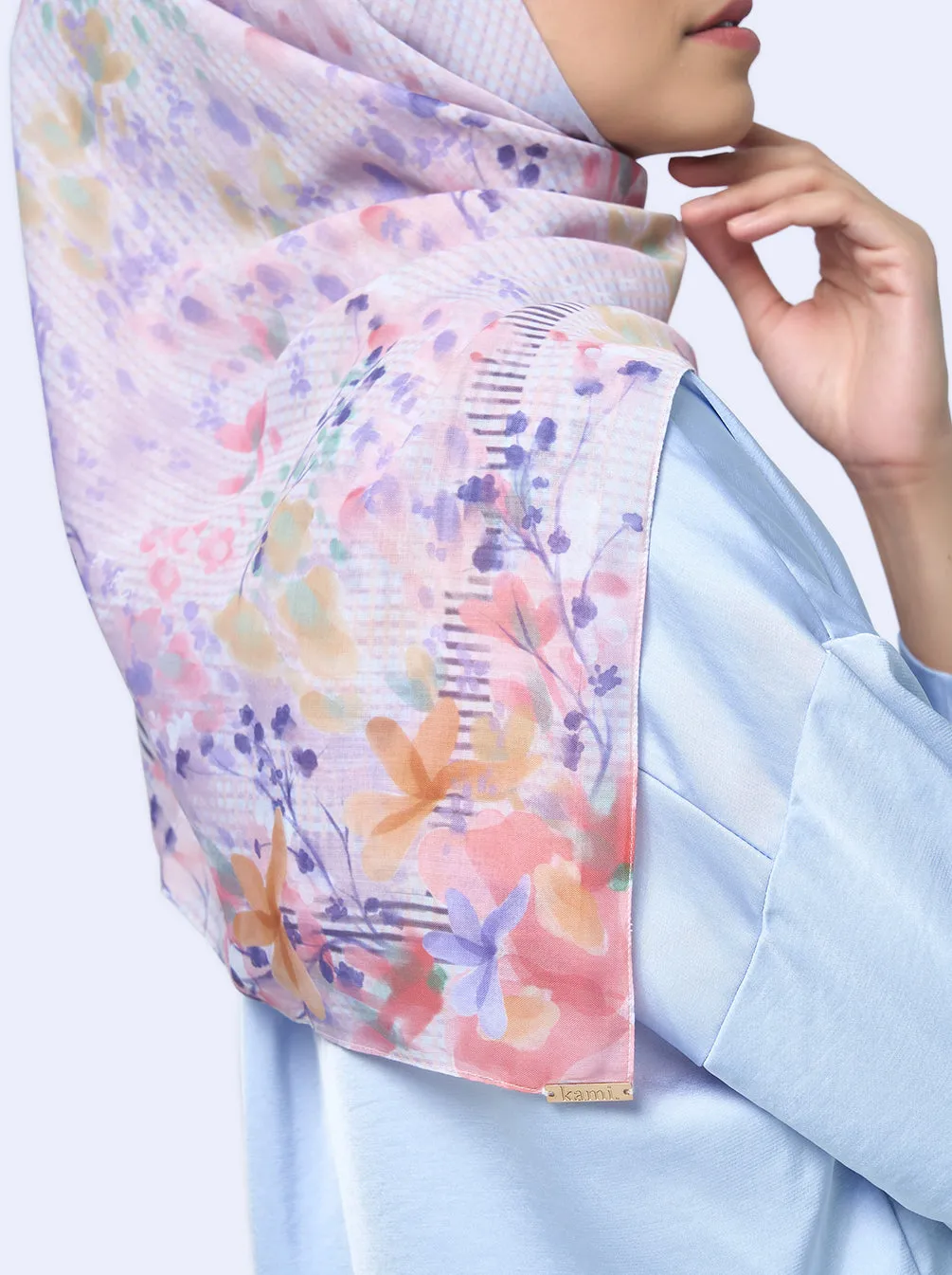 SOMBRA SCARF LAVENDER WHITE
